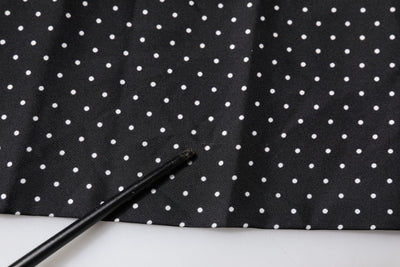 Dolce & Gabbana Black Polka Dots Silk Skinny Neck Wrap Scarf