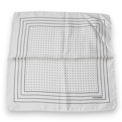 Dolce & Gabbana White Polka Dots Square Handkerchief Scarf