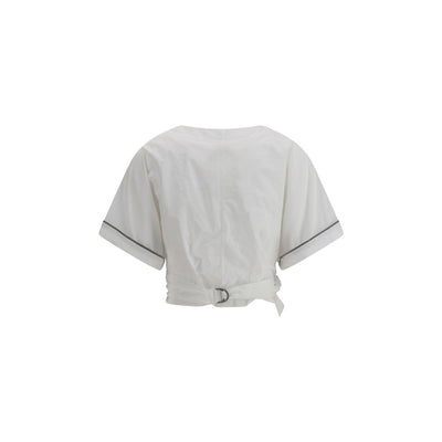 Brunello Cucinelli Buckle-knotted waist Blouse