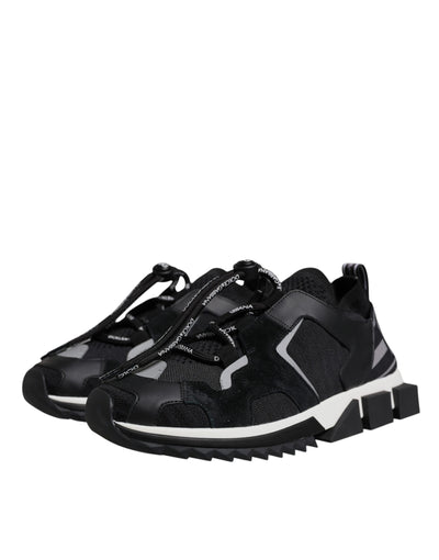 Dolce & Gabbana Black Mesh Sorrento Trekking Sneakers Shoes