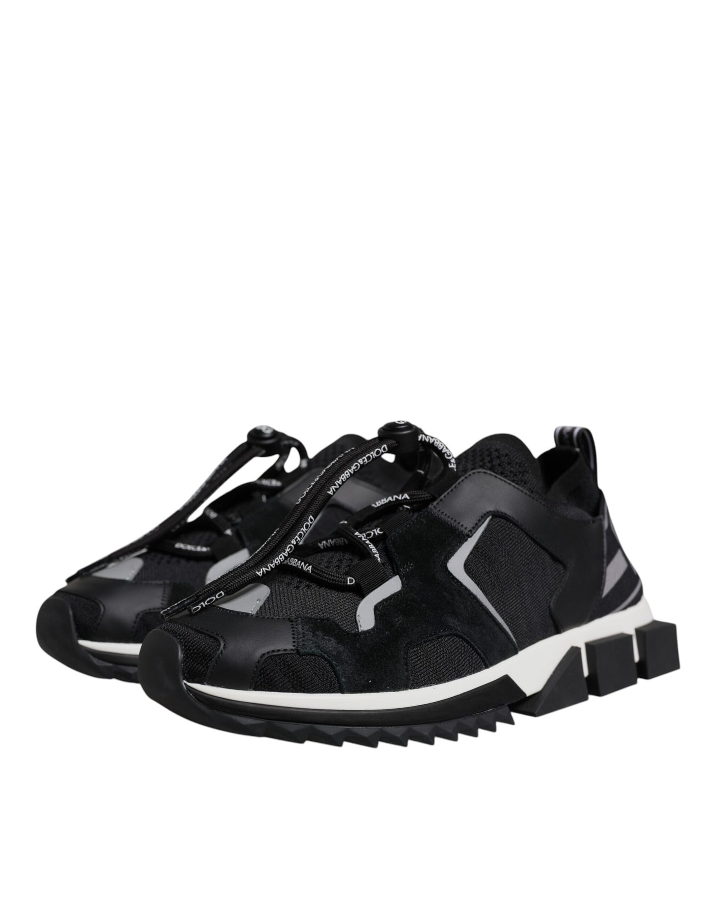 Dolce & Gabbana Black Mesh Sorrento Trekking Sneakers Shoes