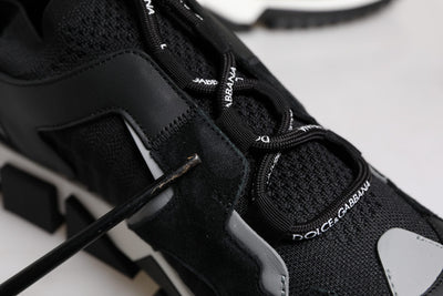 Dolce & Gabbana Black Mesh Sorrento Trekking Sneakers Shoes