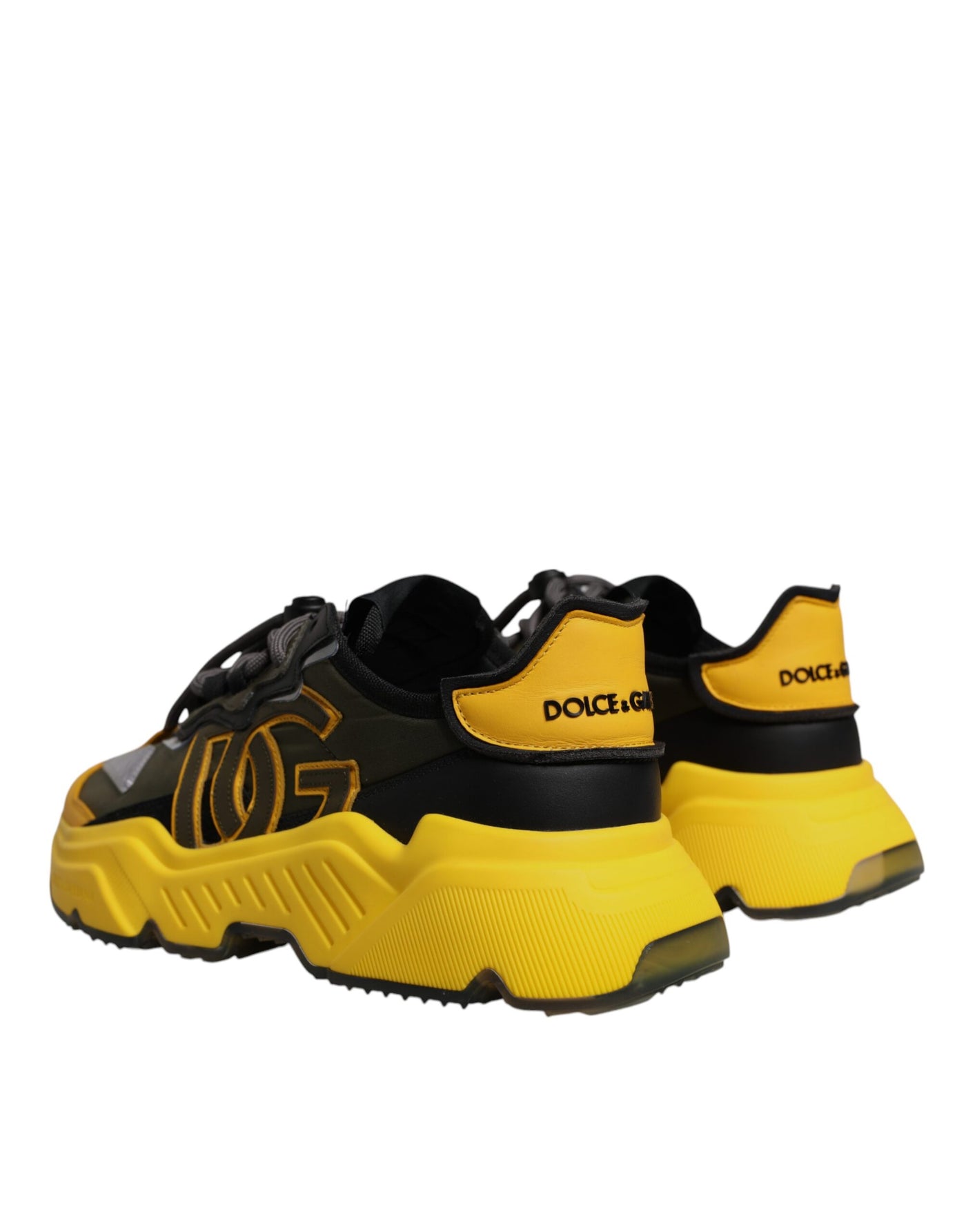 Dolce & Gabbana Yellow Black Daymaster Low Top Sneaker Shoes