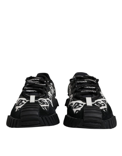 Dolce & Gabbana Black Logo Lace Up Low Top NS1 Sneakers Shoes
