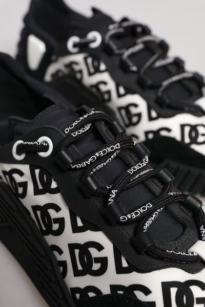 Dolce & Gabbana Black Logo Lace Up Low Top NS1 Sneakers Shoes