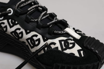 Dolce & Gabbana Black Logo Lace Up Low Top NS1 Sneakers Shoes