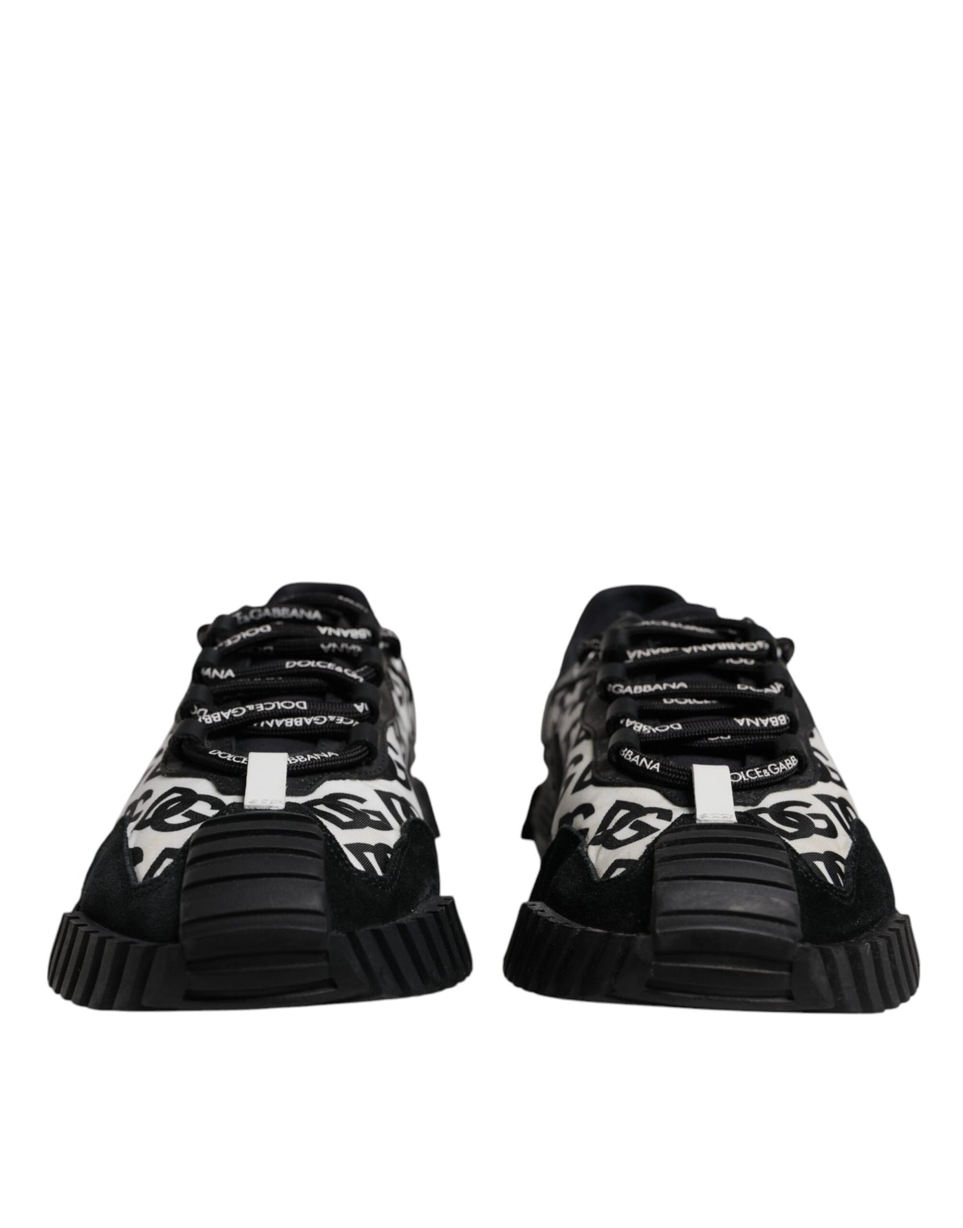 Dolce & Gabbana Black Logo Lace Up Low Top NS1 Sneakers Shoes