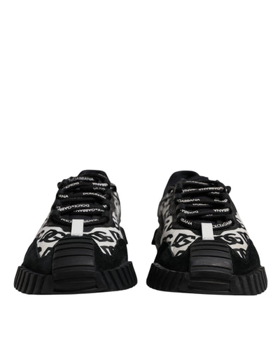 Dolce & Gabbana Black Logo Lace Up Low Top NS1 Sneakers Shoes