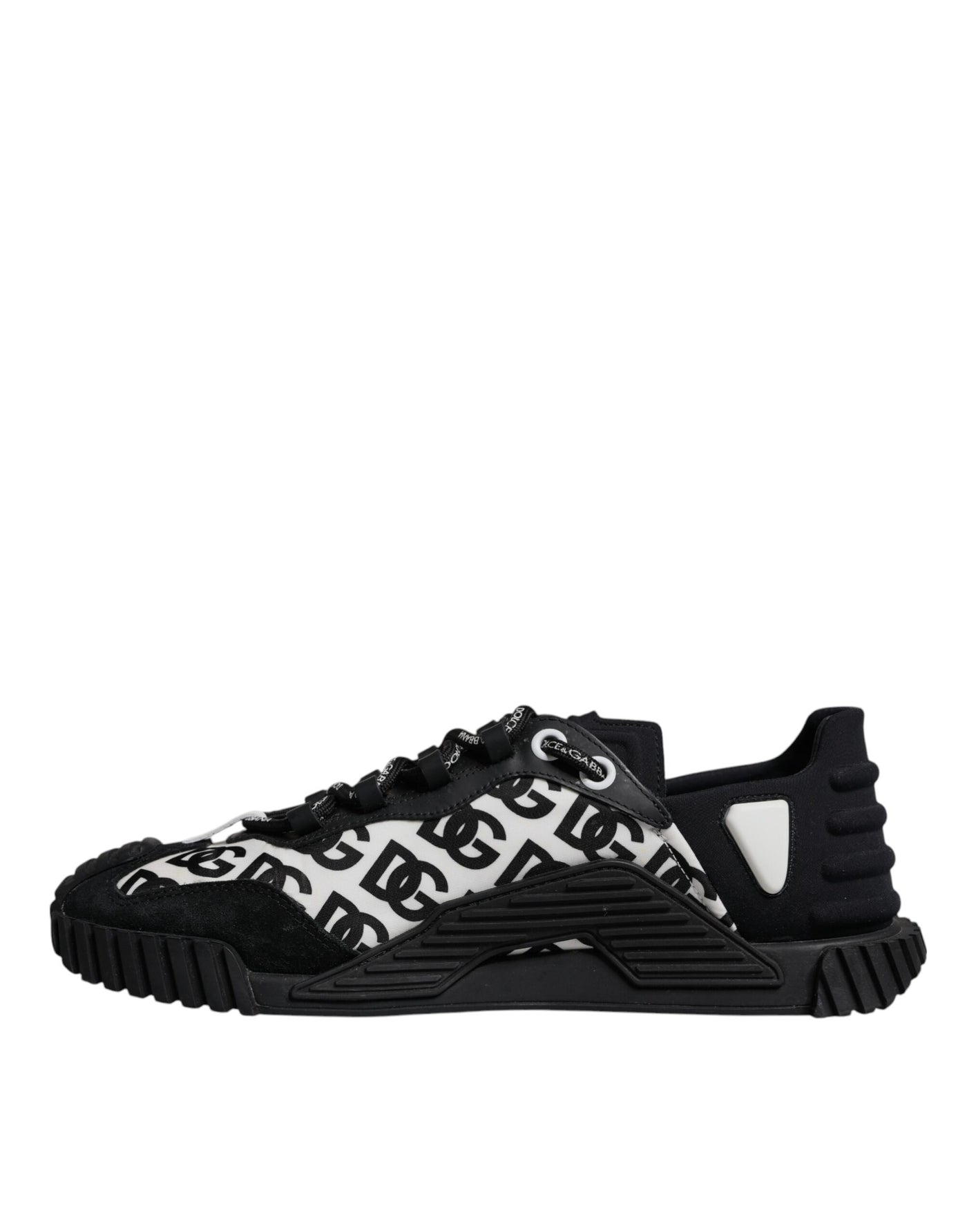 Dolce & Gabbana Black Logo Lace Up Low Top NS1 Sneakers Shoes
