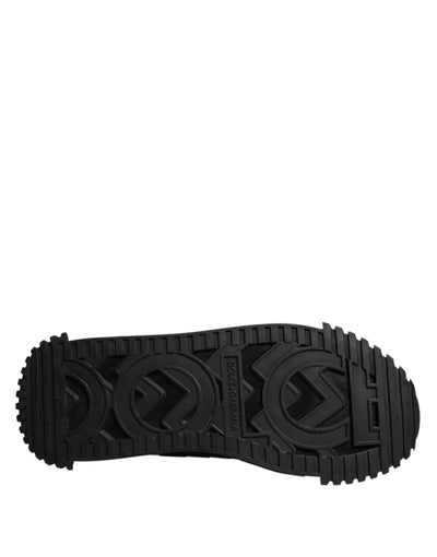 Dolce & Gabbana Black Logo Lace Up Low Top NS1 Sneakers Shoes