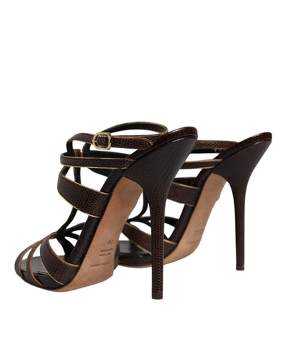 Dolce & Gabbana Bordeaux Ankle Strap Heels Sandals Shoes