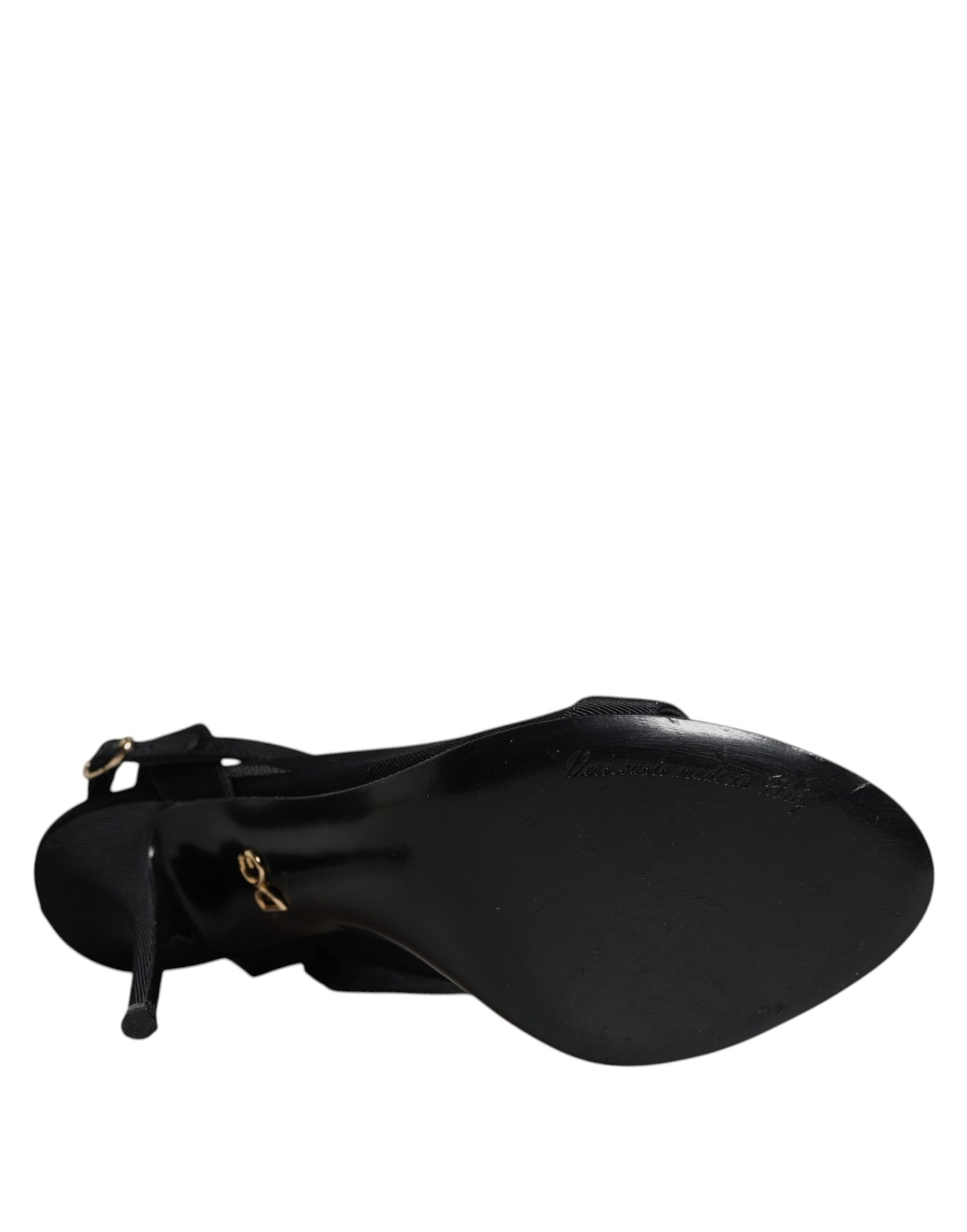 Dolce & Gabbana Black Tulle Stretch Heels Sandals Shoes