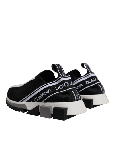 Dolce & Gabbana Black White Slip On Sorrento Sneakers Shoes