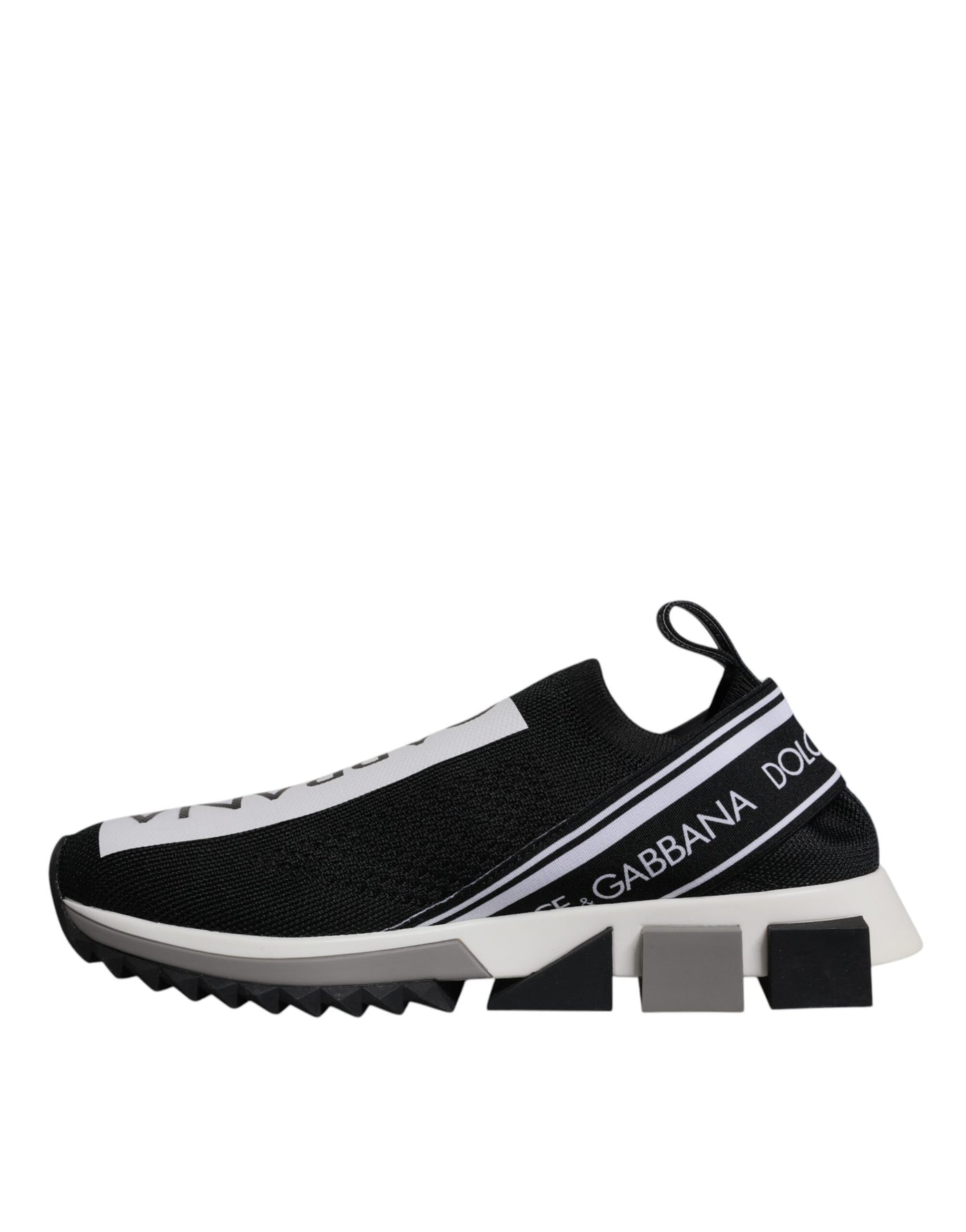 Dolce & Gabbana Black White Slip On Sorrento Sneakers Shoes