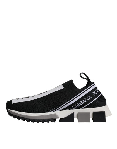 Dolce & Gabbana Black White Slip On Sorrento Sneakers Shoes