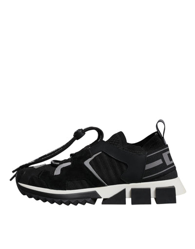 Dolce & Gabbana Black Mesh Sorrento Trekking Sneakers Shoes