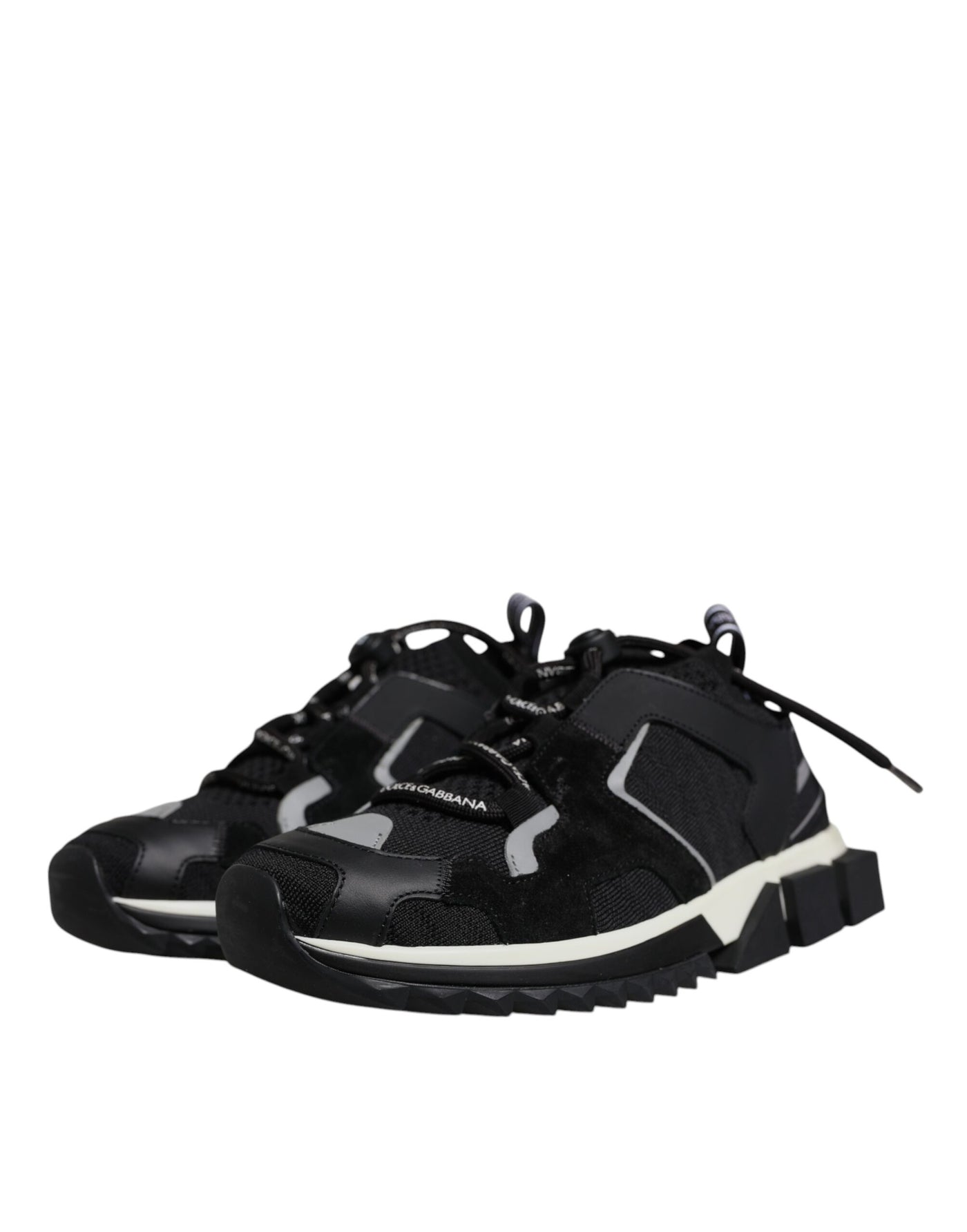 Dolce & Gabbana Black Mesh Sorrento Trekking Sneakers Shoes