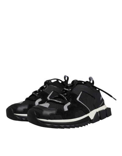 Dolce & Gabbana Black Mesh Sorrento Trekking Sneakers Shoes