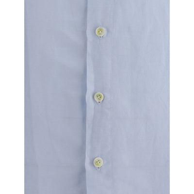 Finamore Light Blue Linen Dress Shirt