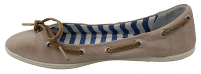 Pantofola D'Oro Beige Suede Lace Bow Loafers Ballet Flat Shoes