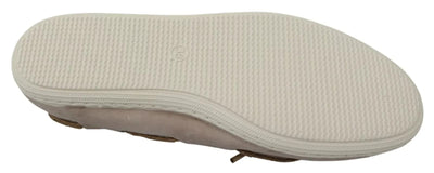 Pantofola D'Oro Beige Suede Lace Bow Loafers Ballet Flat Shoes