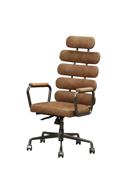 Retro Brown Swivel Office Chair with Pneumatic Lift