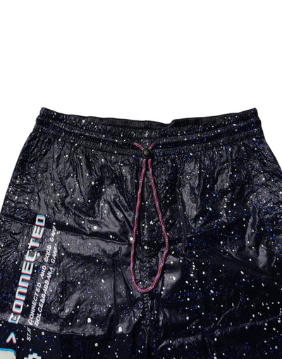 Dolce & Gabbana Dark Blue DG Game Print Cotton Jogger Pants