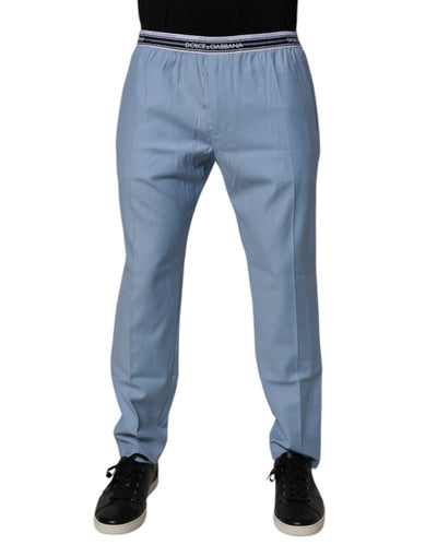 Dolce & Gabbana Blue Cotton Stretch Chino Pants