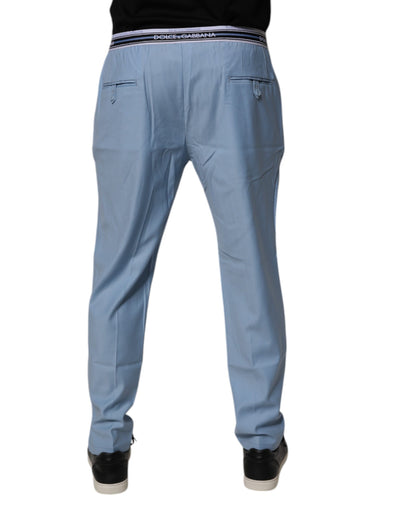 Dolce & Gabbana Blue Cotton Stretch Chino Pants