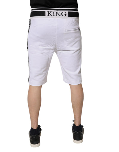 Dolce & Gabbana White King Cotton Bermuda Sweatshorts Shorts