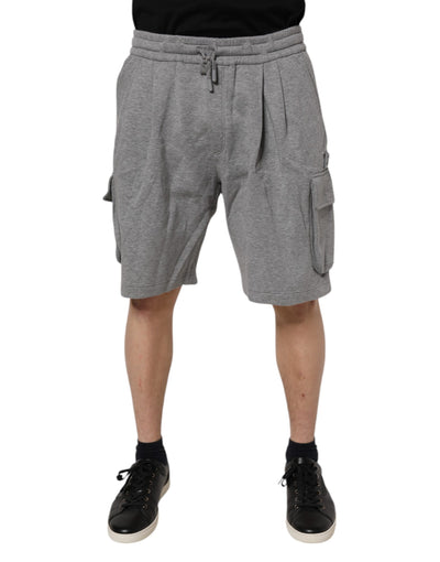 Dolce & Gabbana Gray Cotton Cargo Bermuda Sweatshorts Shorts