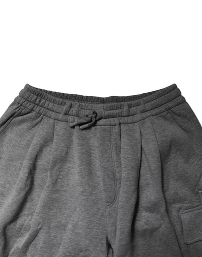 Dolce & Gabbana Gray Cotton Cargo Bermuda Sweatshorts Shorts