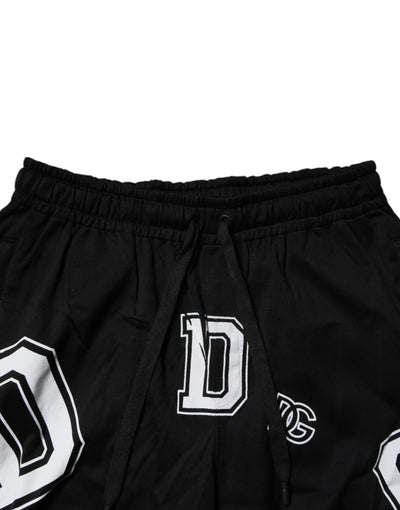 Dolce & Gabbana Black Logo Cotton Bermuda Sweatshorts Shorts