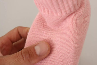 GCDS Pink Suede Logo Socks Block Heel Ankle Boots Shoes