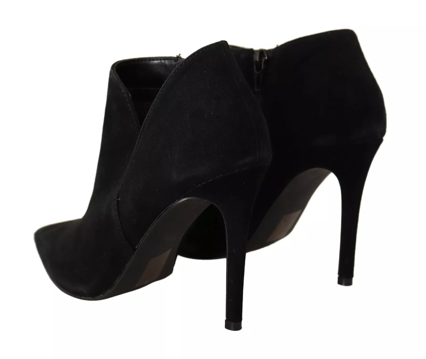 Steve Madden Black Suede Leather Stiletto Heels Boots Shoes