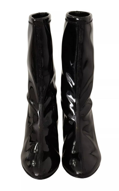 Stuart Weitzman Black Patent Leather High Heels Boots Shoes