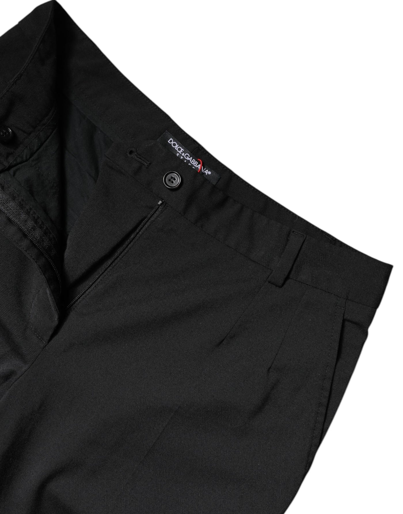 Dolce & Gabbana Black Polyester High Waist Slim Pants