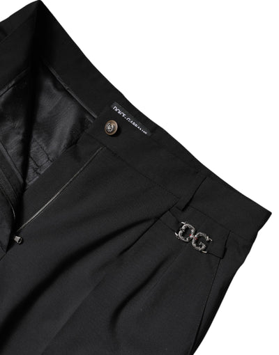Dolce & Gabbana Black Polyester High Waist Dress Pants