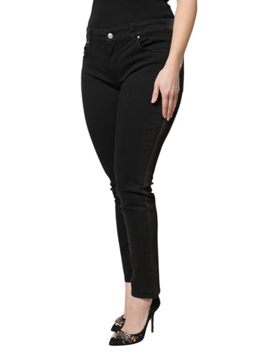 Dolce & Gabbana Black Cotton High Waist Skinny Denim Jeans