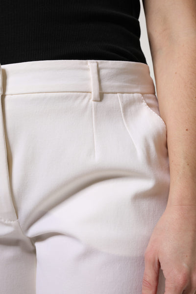 Dolce & Gabbana White Wool Mid Waist Wide Leg Pants