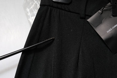 Dolce & Gabbana Black Nylon High Waist Slim Fit Pants