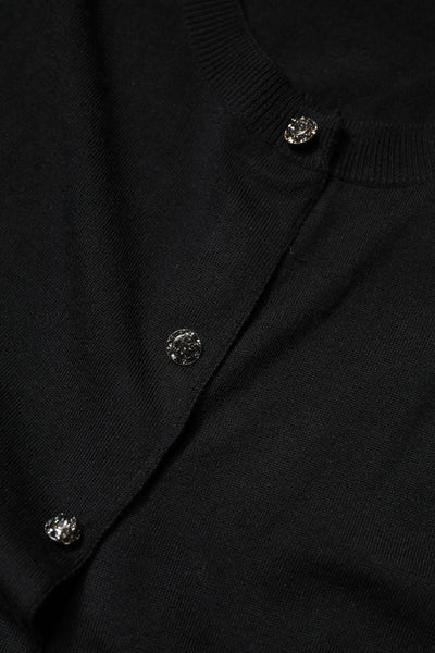 Dolce & Gabbana Black Button Down Short Sleeve Blouse Top