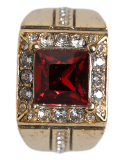 Dolce & Gabbana Gold Tone Sterling Silver 925 Crystals Ring