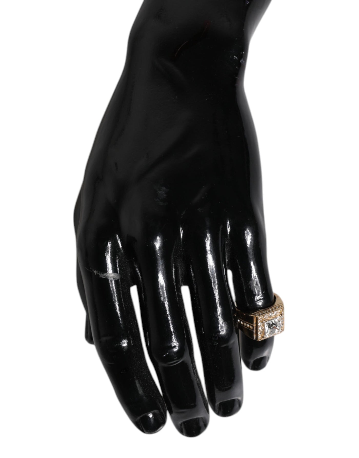 Dolce & Gabbana Gold Tone Sterling Silver 925 Crystals Ring