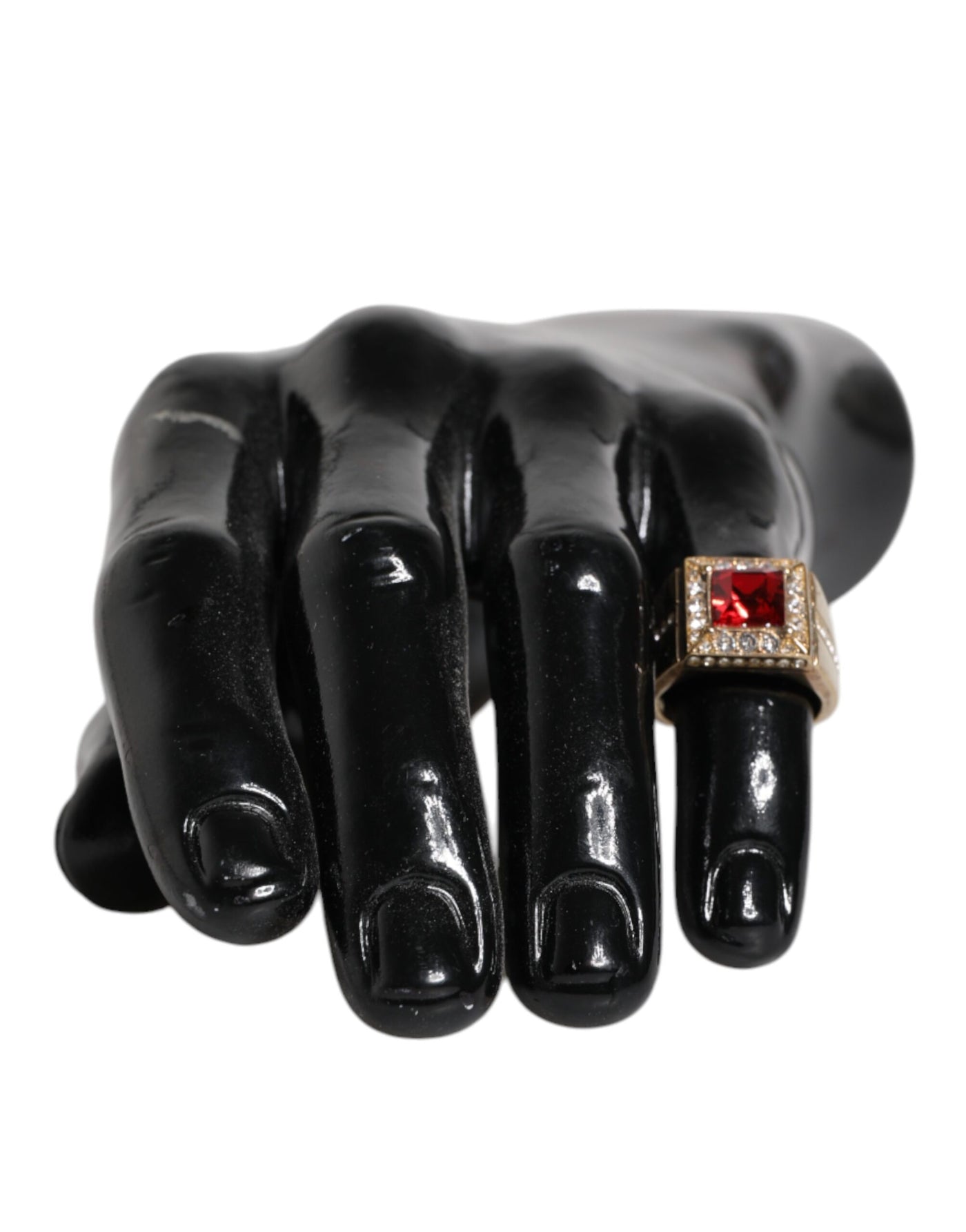 Dolce & Gabbana Gold Tone Sterling Silver 925 Crystals Ring