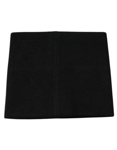 Dolce & Gabbana Black Cashmere DG Logo Square Handkerchief Scarf