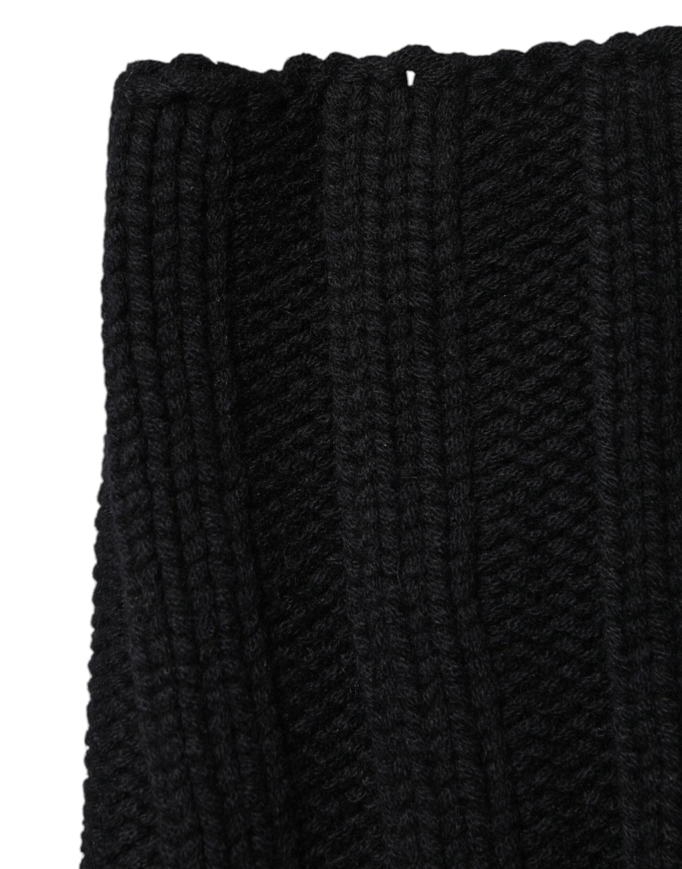 Dolce & Gabbana Black Cashmere Knitted Neck Warmer Foulard Scarf