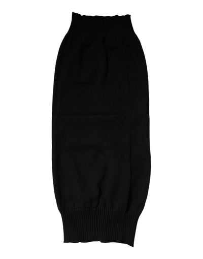 Dolce & Gabbana Black Cashmere Knitted Neck Warmer Foulard Scarf
