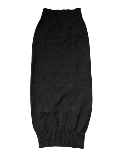 Dolce & Gabbana Black Cashmere Knitted Neck Warmer Foulard Scarf
