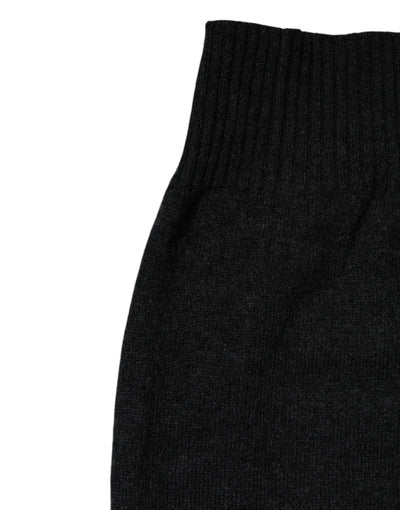 Dolce & Gabbana Black Cashmere Knitted Neck Warmer Foulard Scarf